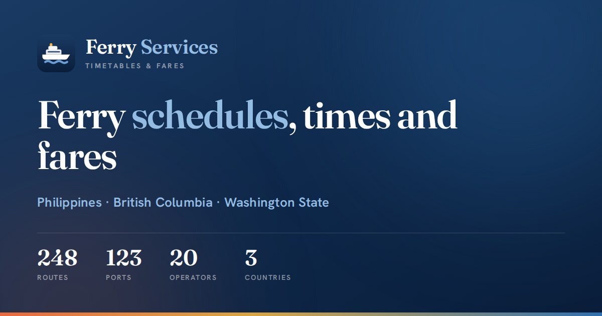 Victoria to Port Angeles Ferry Schedule · Ferry Services